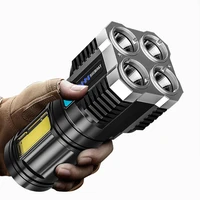 led mini flashlight work portable torch outdoors waterproof built in battery usb rechargeable hiking repair camping flashlights