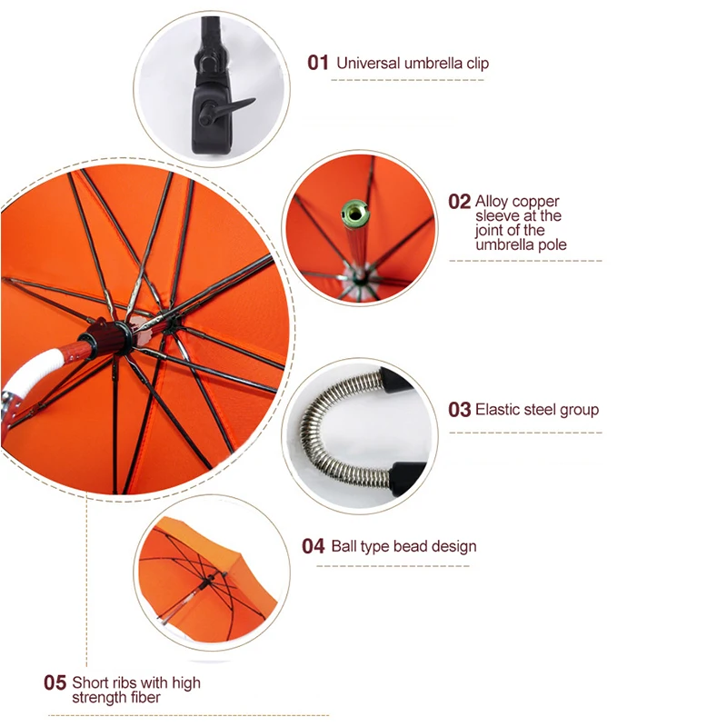 New Fashion Baby Carriage Umbrella Family High Quality Adjustable Parasol Solid Color Windproof Dual-Use Outdoor Lot | Дом и сад