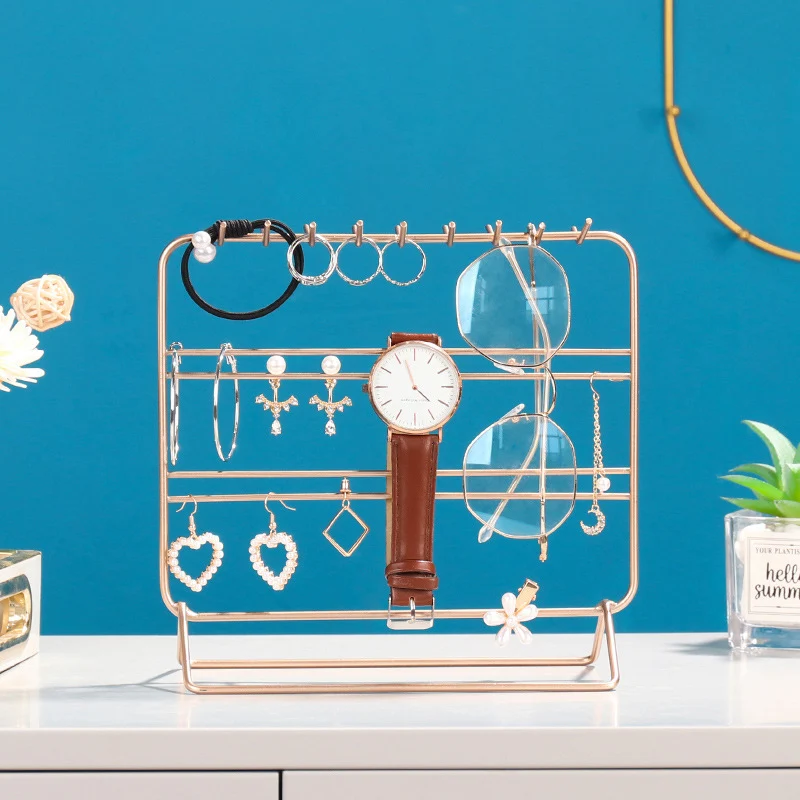 

Jewelry Stand, Metal Earrings Organizer, Beautiful Necklaces Holder& Bracelets Display, Jewelry Organizer