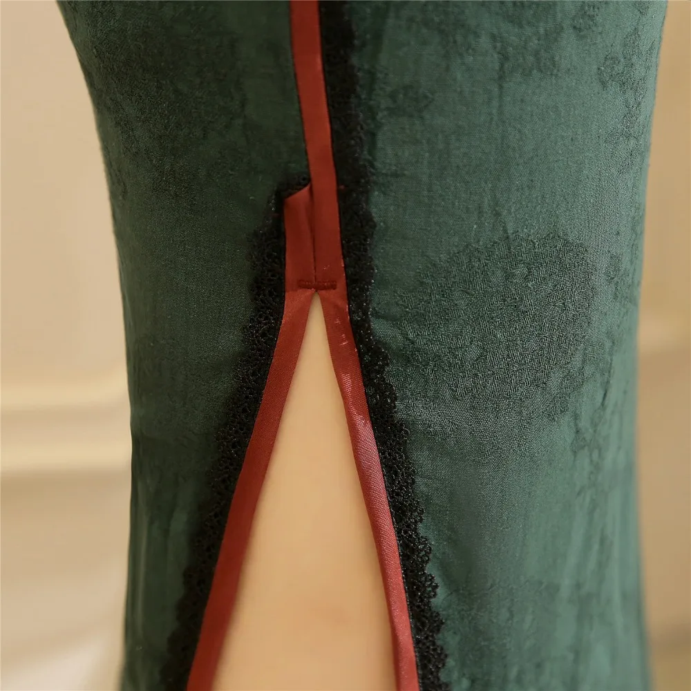 Шанхай история Половина рукава по колено cheongsam платье хлопок лен Винтаж Ципао китайское платье китайский стиль платье для женщин