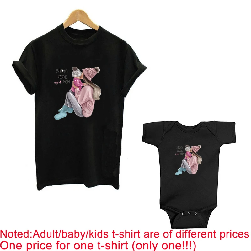 Забавная летняя семейная Одинаковая одежда кавайный черный комбинезон для мамы