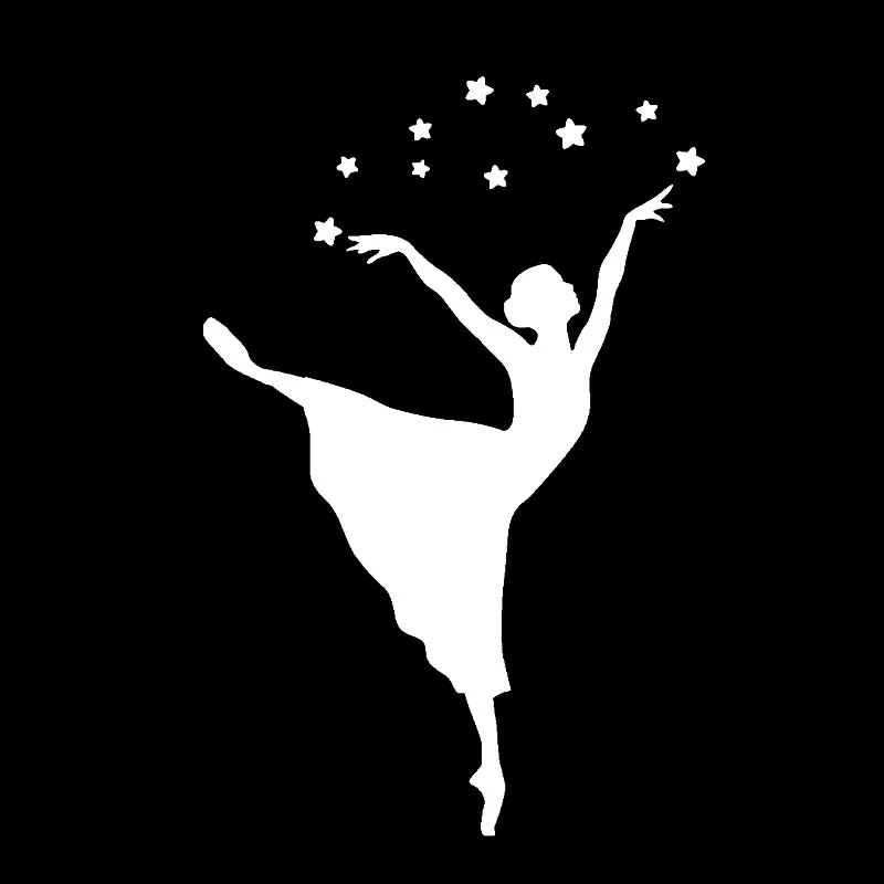 Langru 8.9CM*13.6CM Vinyl Graphics Decals Girl Dancer And Cute Stars Car Sticker Jdm | Автомобили и мотоциклы