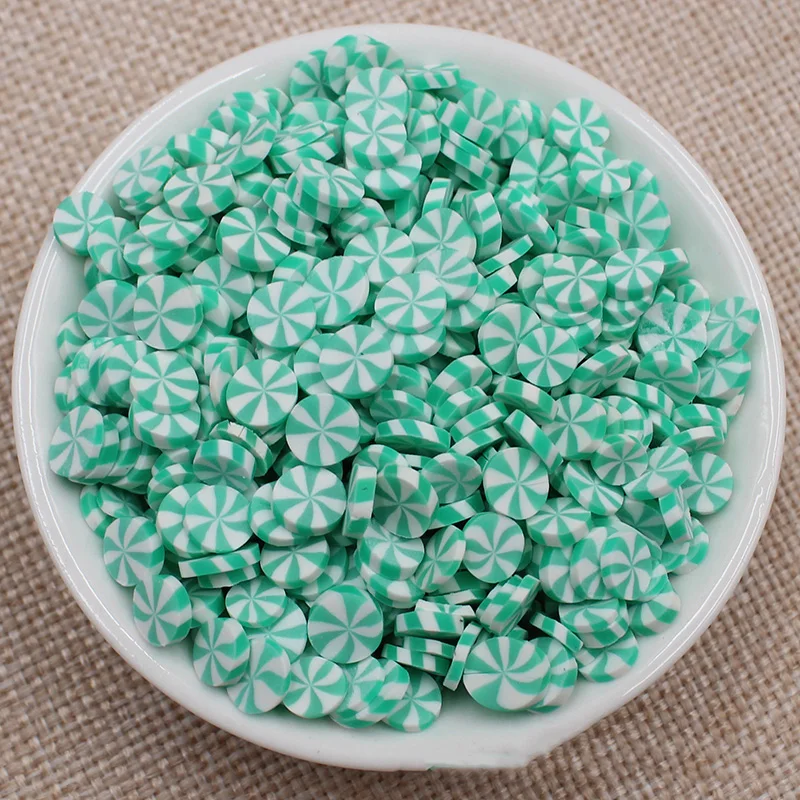 green 100 г круглые конфеты поддельные украшения торта Fimo Полимерная глина брызги для рукоделия DIY клейкие аксессуары пластик Klei частицы грязи 5 мм - Цвет: green