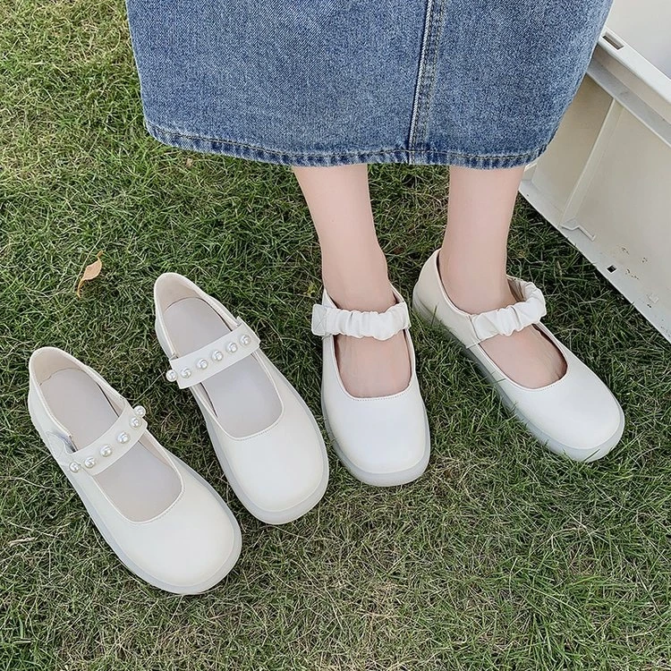 

All-Match Women Shoes Autumn Round Toe Soft Shallow Mouth Casual Female Sneakers Flats Fall New Nurse Retro Small Grandma Dress