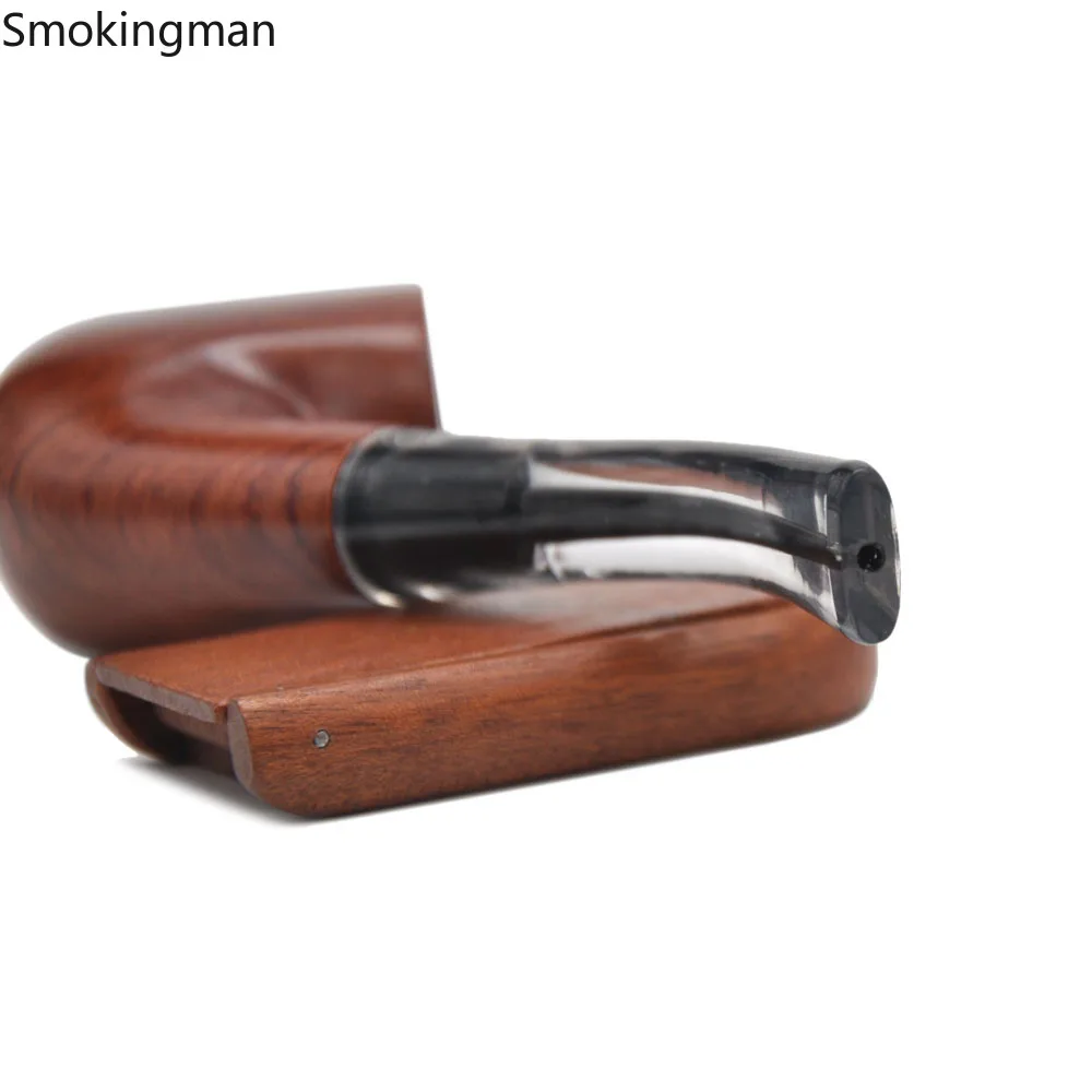Новый стиль красное дерево гладкая трубка изогнутый старомодный удобный фильтр
