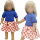 Прекрасный синего цвета для детей; Футболка; Блузка; Рубашка с короткими рукавами Топ оранжевая юбка присборена; Повседневная одежда платье Одежда Аксессуары для дял 18-дюймовой куклы