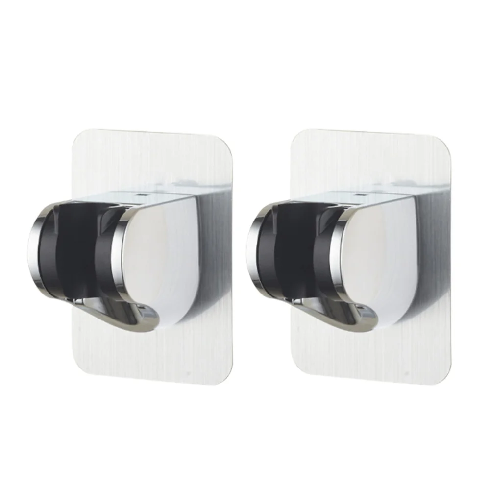 

2Pc Electroplating Sticky Rack Holder Reusable Adjustable Mount Wall Holder for Bathroom Accessories
