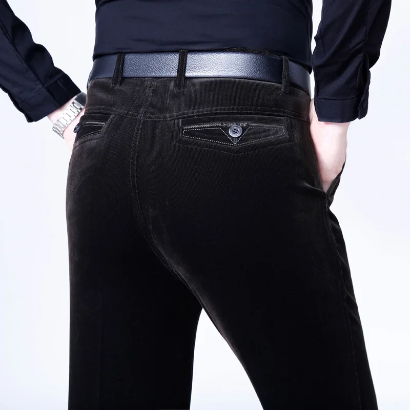 autumn corduroy pants men trousers Fashion High Waist Straight Casual Business Office pants for men classic Men's pants