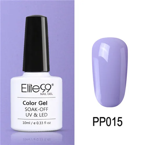 PP015 Elite99 10 мл Гель-лак для ногтей замачиваемый УФ красочный Фиолетовый лак для ногтей художественный Гель-лак для Ногтей Стойкий гель нужен основа и верхнее покрытие - Цвет: PP015