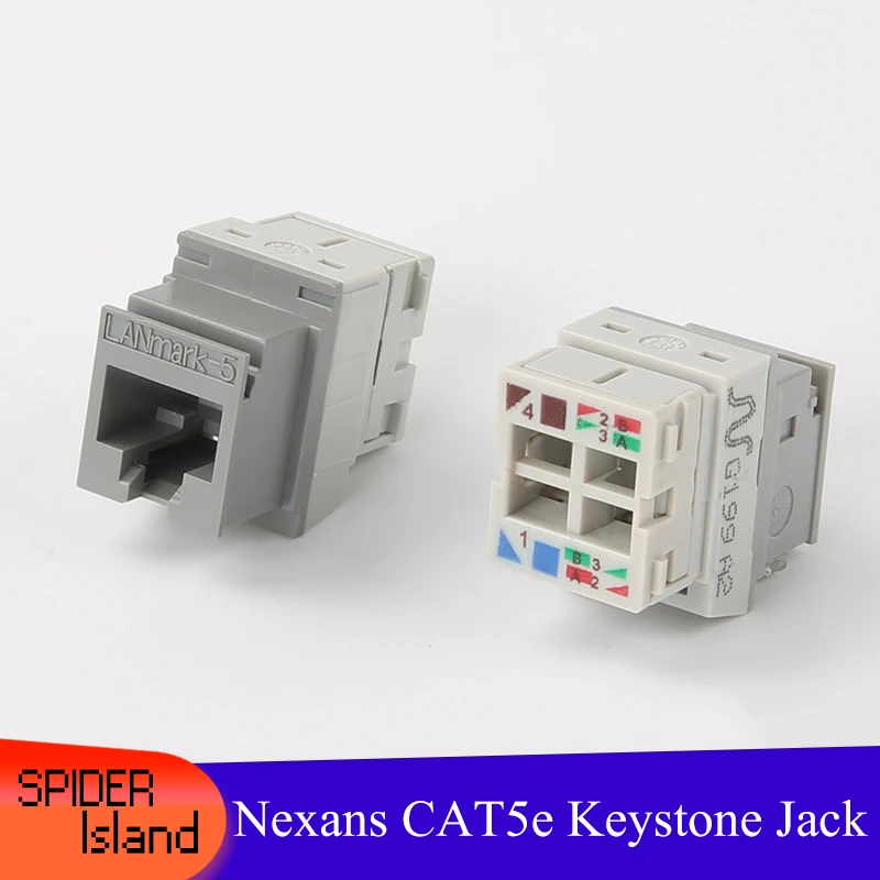 Verkaufen 100 Pcs/lot Nexans Cat5e Netzwerk Modul Nexans Cat5 Keystone Jack Rj45 Stecker