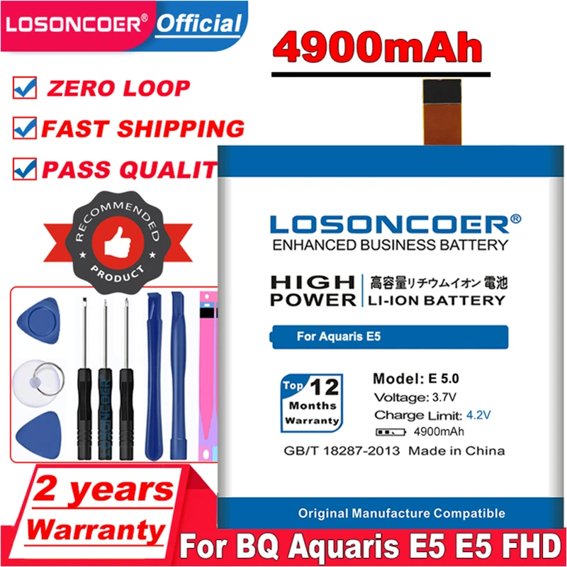 Аккумулятор LOSONCOER 4900 мАч E 5 0 для BQ Aquaris E5 FHD | Мобильные телефоны и аксессуары