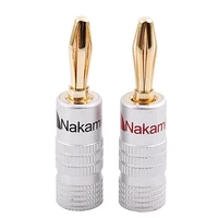 new 24 pcs 24k gold nakamichi speaker banana plug audio jack connector