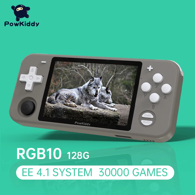 

POWKIDDY RGB10 ретро портативные игровые консоли 3,5 дюймов IPS Экран RK3326 игровых приставок PS1 детских подарков 128 ГБ 30000 игры