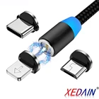 Магнитный usb-кабель, кабель для быстрой зарядки, 1 м, 2 м, для iPhone, Xiaomi, мобильный телефон, магнитный, Micro USB, Type-C