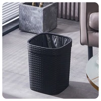 nordic style imitated rattan rubbish garbage can office kitchen trash can bathroom toilet paper basket home waste can waste bins