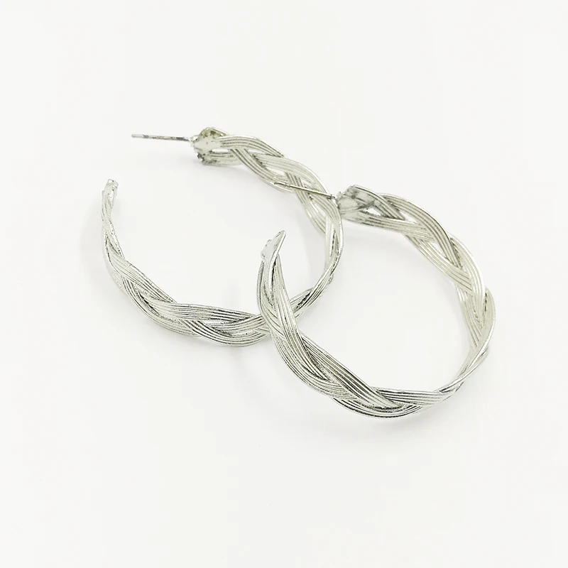 Couldxin Новые простые панк посеребренные бамбуковые круглые серьги