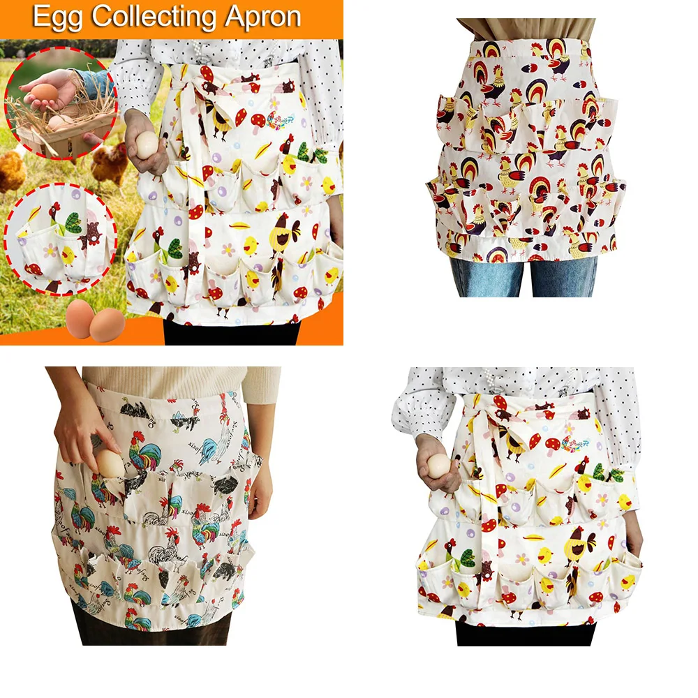 

Farm-house Kitchen Home Collecting Apron Antifouling 12 Pockets Sleeveless Kitchen Cooking Baking Aprons Women Home 54.5*43.5cm