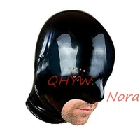 natural latex mask hood for men cosplay costumes fetish cosplay mask back zipper club wear