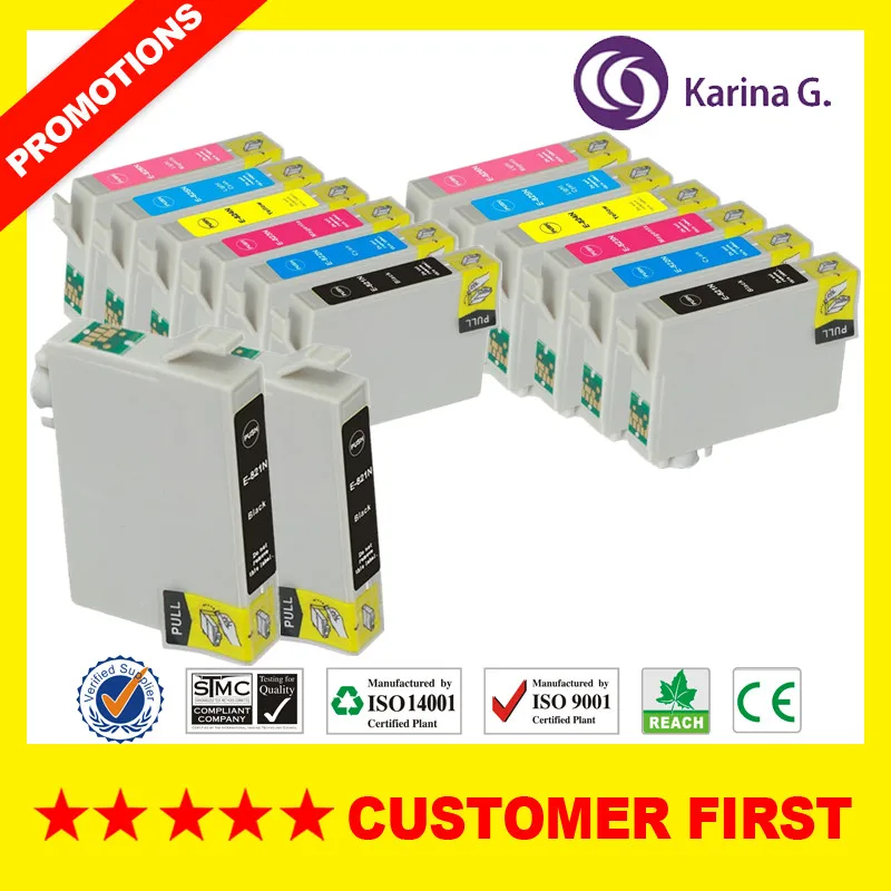 Совместим с чернильными картриджами Epson T0821N T0821 для принтера T50 R290 R295 R390 RX590 RX610 RX615