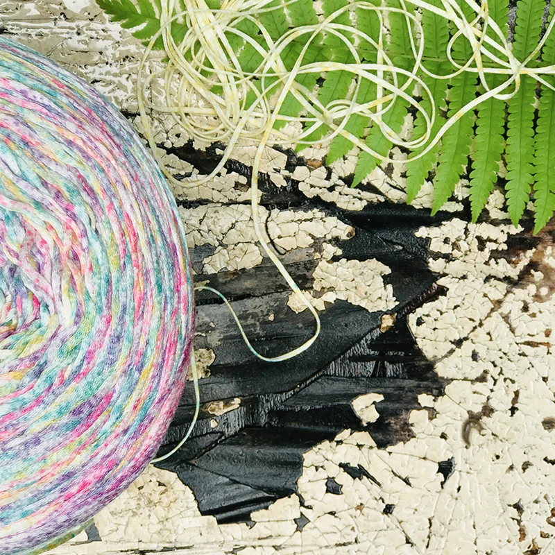 500 г/лот 100% хлопковая цветная плетеная полая пряжа спрей окрашивание чистой