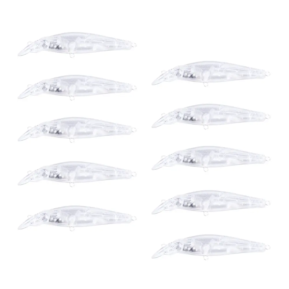 10 шт. Неокрашенная пустая приманка для тела Minnowbait 8 см без крючков рыболовные