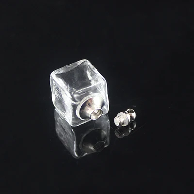 15MM Clear Square 5 шт Пустой полый стеклянный шар с металлической винтовой крышкой и резиновым уплотнением стеклянный флакон-кулон, ювелирные изделия, поиск - Окраска металла: 15MM Clear Square
