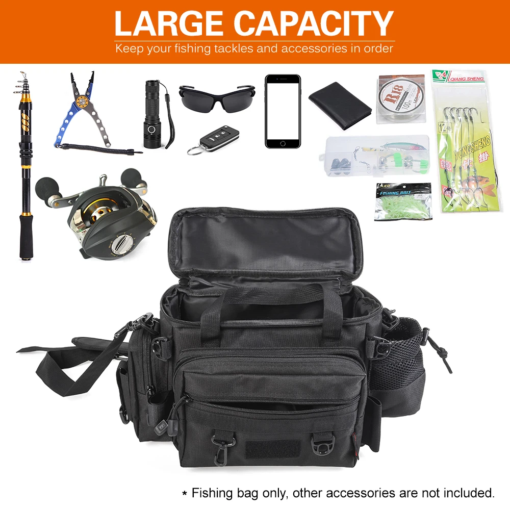 

Waterproof Fishing Bag Large Capacity Multifunctional Lure Fishing Tackle Pack Outdoor Fishing Shoulder Bag Waist Bag