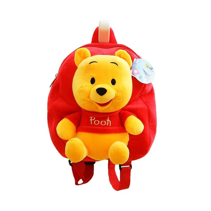 Winnie Оригинальные плюшевые кукольные сумки Дисней Микки Минни Маус Стич винни пух плюшевые куклы сумка детская школьная сумка Детский подарок - Цвет: Winnie