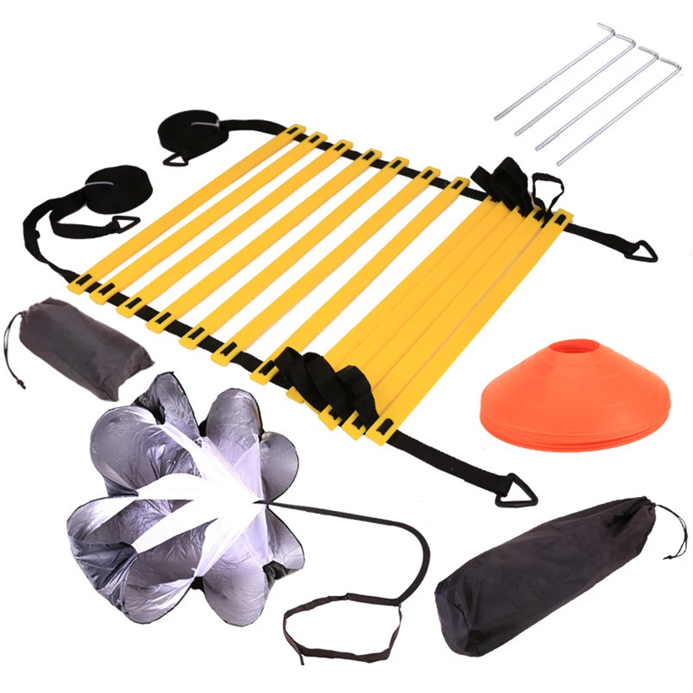 

For Soccer Agility Ladder Training Set Football 4 Stakes Outdoor Speed Practice With 5 Cones Fitness Sports Equipment Athletes