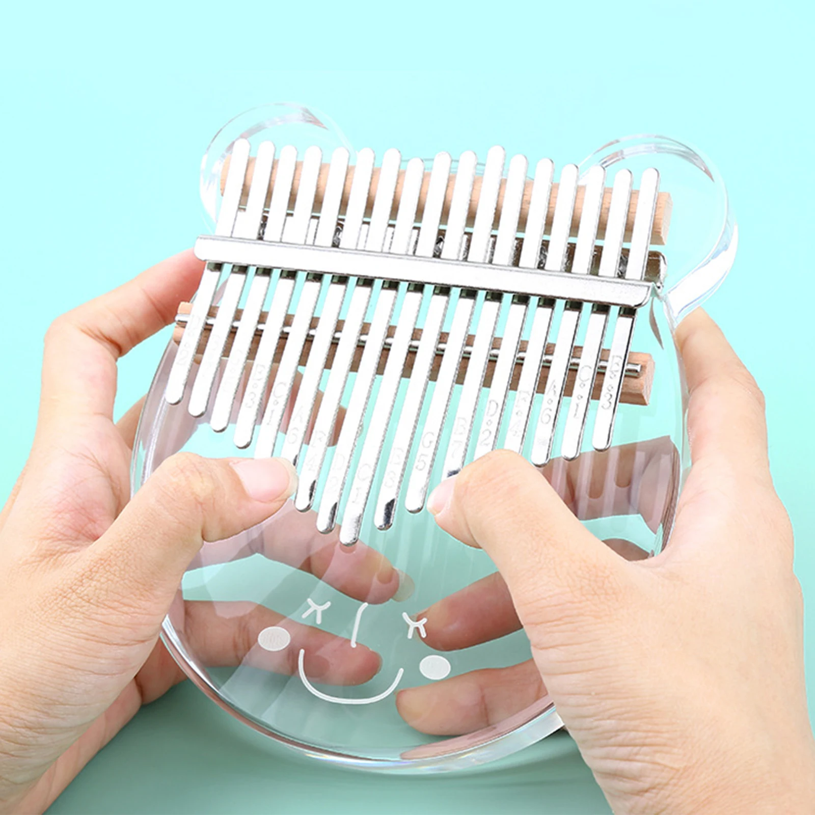 

Клавиатура для начинающих, пианино с большим пальцем, 17 тонов, кристалл, калимба, 17 тонов, прозрачная Радуга с тюнером