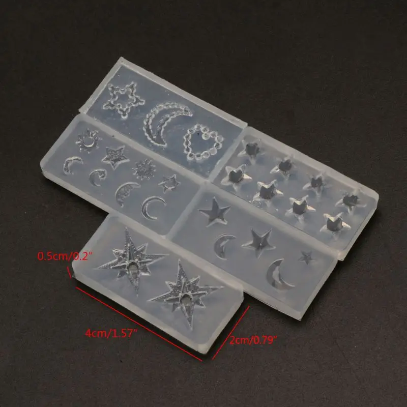 

5Pcs Mini Moon Star Sun Resin Mold Astral Planet Jewelry Fillings Silicone Mold