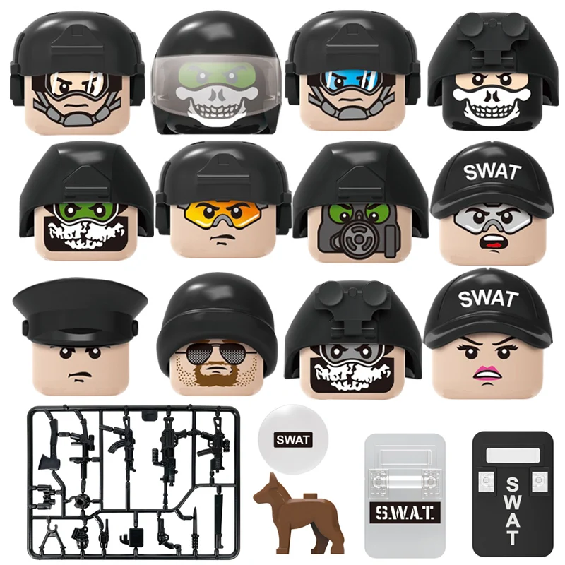 Конструктор городской военный спецназ солдат полиция MOC оружие пистолеты набор