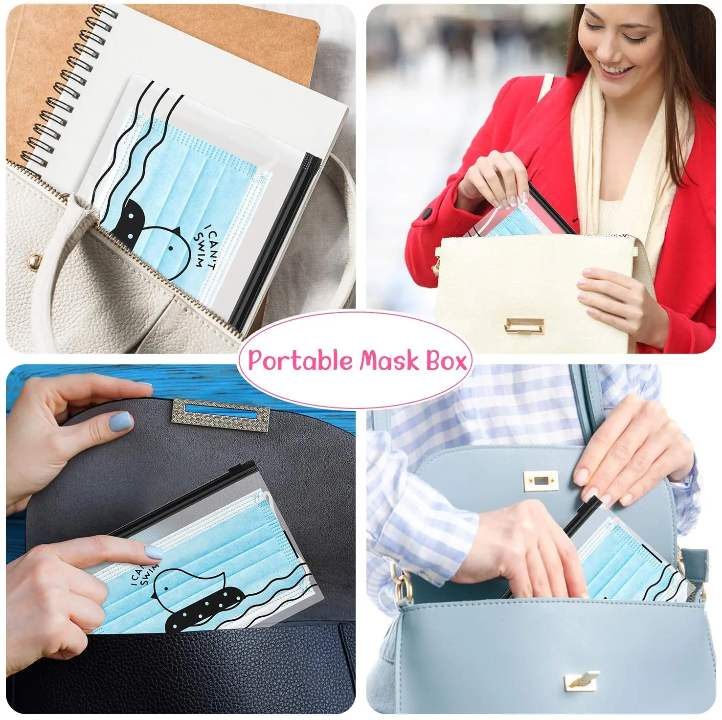 

50PCS Protable Mask Storage Bag Chick Mask Storage Bag Dustproof Pollution-Free Disposable Mask Storage Bag