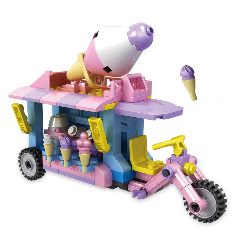

Friends Blocks Girls Candy Shoes Toy Store Ice Cream Tricycle Street View Building Blocks Model Bricks DIY Toys For Children