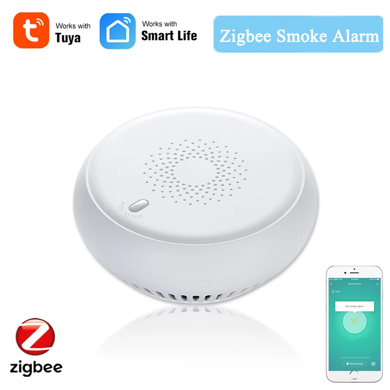 Пожарная сигнализация Tuya Zigbee 3 0 датчик дыма для умного дома высокая