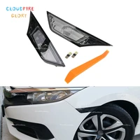 cloudfireglory pair left right turn signal side marker light lamp with led bulb smoked for 2016 20 honda civic 34300 tet h01