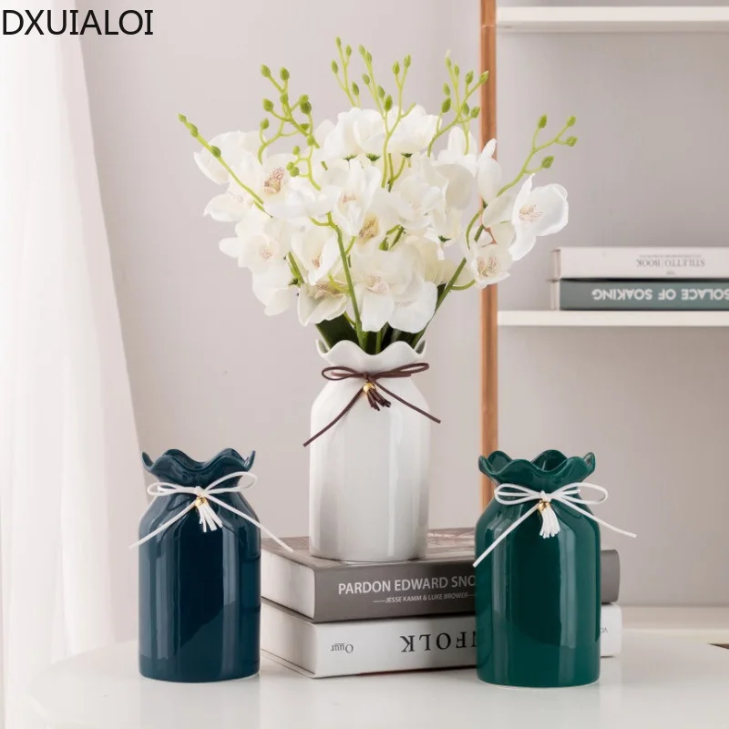 

Декоративная керамическая ваза DXUIALOI, для дома, столовой, гостиной, настольная ваза для цветов