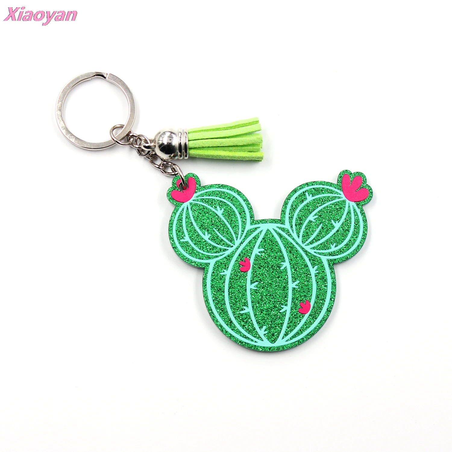 

10pcs Acrylic Mouse Head Cactus For Earrings Party DIY Glitter UV Jewelry Accessories Keychain
