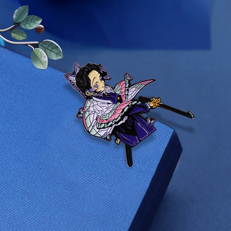 Kimetsu No Yaiba булавка аниме шинобу Кочо значок для дыхания насекомых отличный