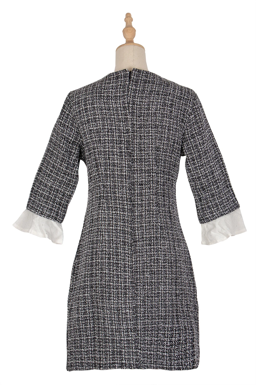 

Women's Dress Temperament High Waist A-line Skirt Round Neck Mid-Length Sleeve Spring Autumn Dress Elegant