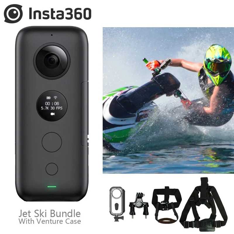 Insta360 ONE X 18MP 5,7 K фото экшн-камера с поддержкой Wi-Fi kiteboard, чехол для Гидроцикла - Цветной: Jet Ski Bundle VC