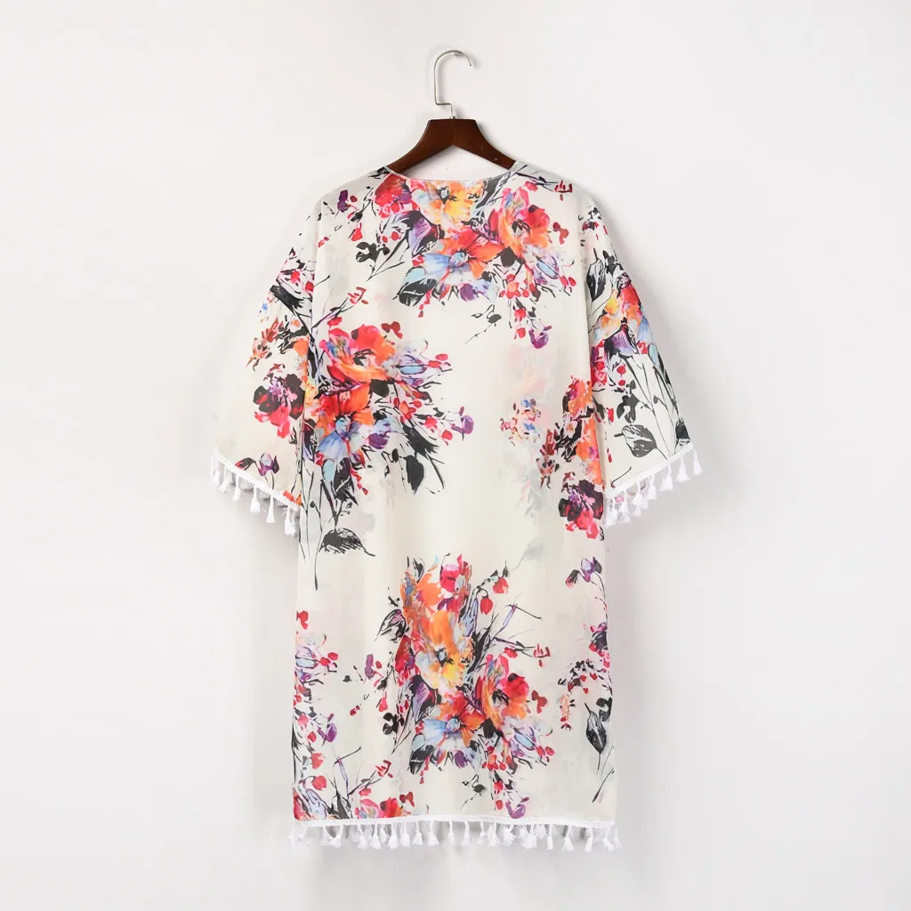 Новые женские шифоновые топы с цветочным принтом кардиган блузка осень 2020