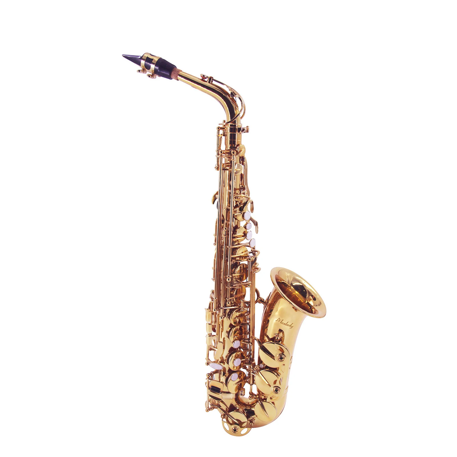 

Muslady AS-100 Eb Alto Saxophone Sax Brass Lacquered Gold 802 Key Type Woodwind Instrument with Carrying Case Reed Cleaning