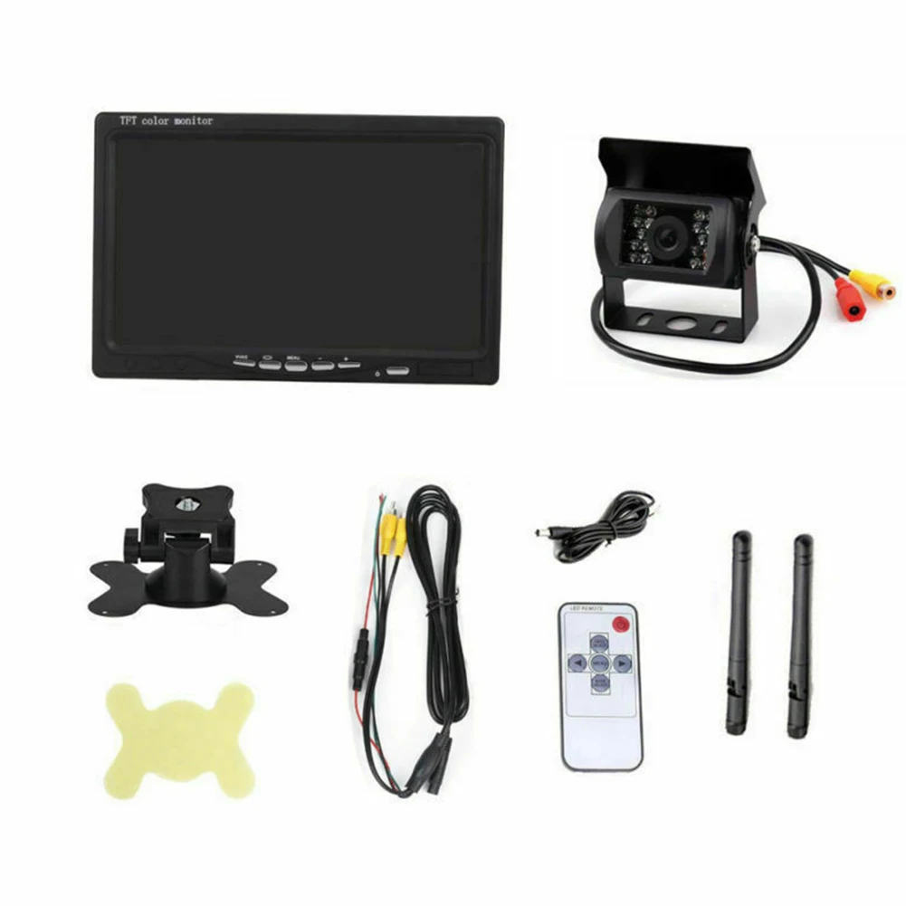 

Waterproof Parking System Universal Durable Wireless Easy Install Reversing Camera Car 7" LCD Monitor Metal Night Vision Truck