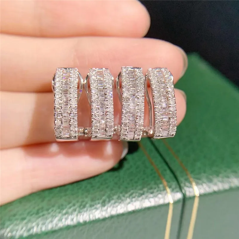 Ювелирные изделия 18 k золотые бриллиантовые серьги 0.5CT для женщин