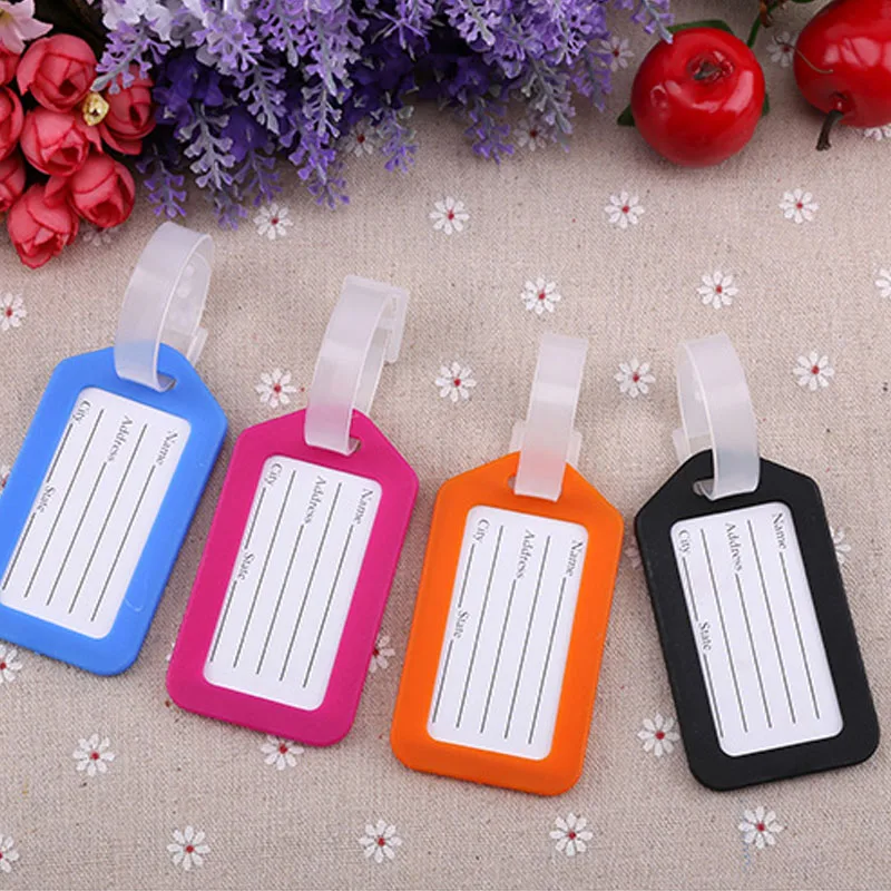 10 шт. пластиковый чемодан с цветным рисунком бирки для багажа дизайнерские