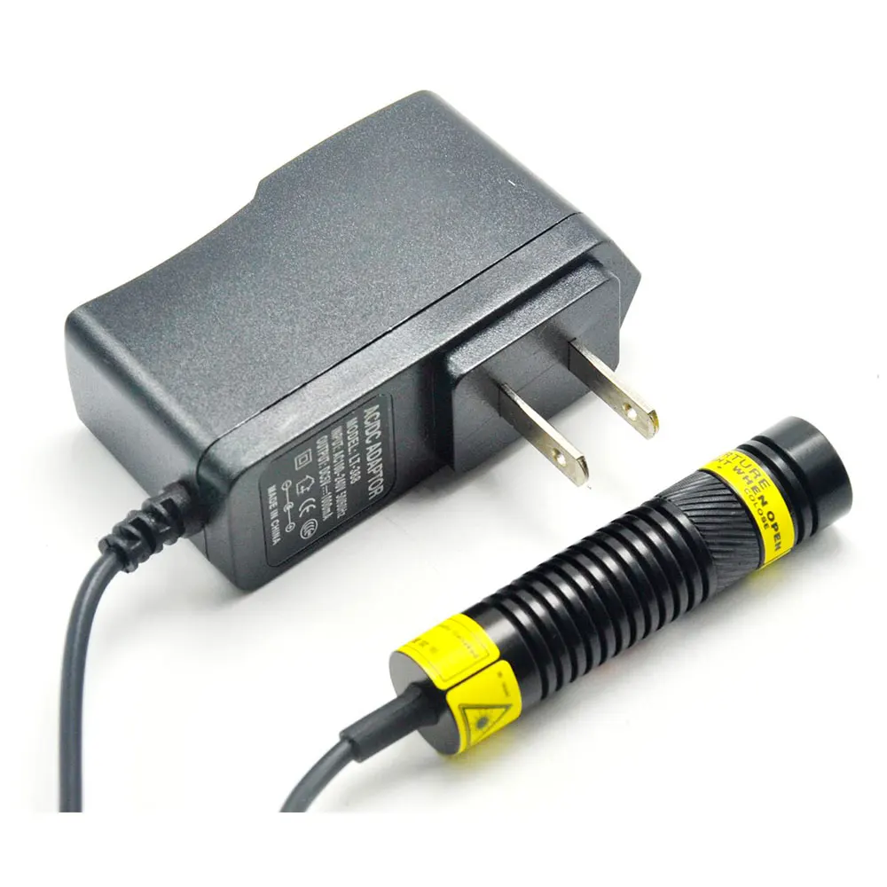 

Фокусируемый модуль диода зеленого лазера 10 мВт 515нм с поперечной головкой с адаптером 12 В