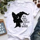 Женская футболка в стиле Харадзюку, Повседневная футболка оверсайз с коротким рукавом и графическим принтом, уличная мода на Хэллоуин, 2021