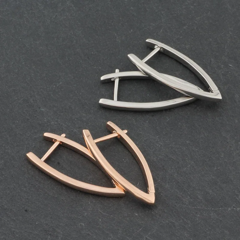 

New Arrivals Unique V Shape Vintage Earrings For Women Fashion Wedding Party Jewelry 585 Rose Gold Noble Hyperbole Big Earring