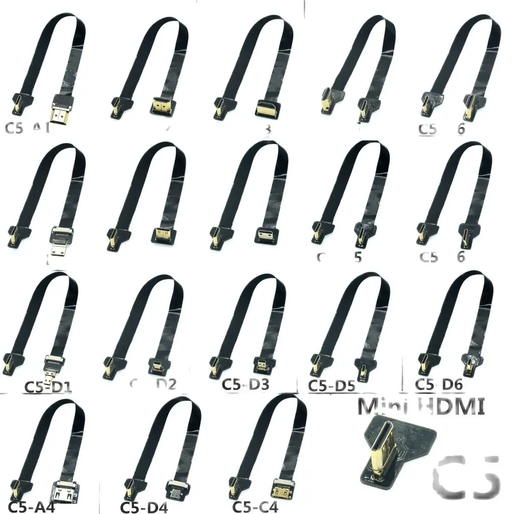 C5 FPV HD тип А папа вверх вниз Угловой 90 градусов к TV-совместимый FPC плоский кабель